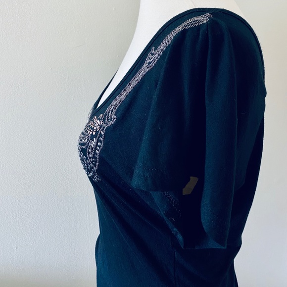 BKE Boutique Black Embroidered Open Back Top - Picture 4 of 6